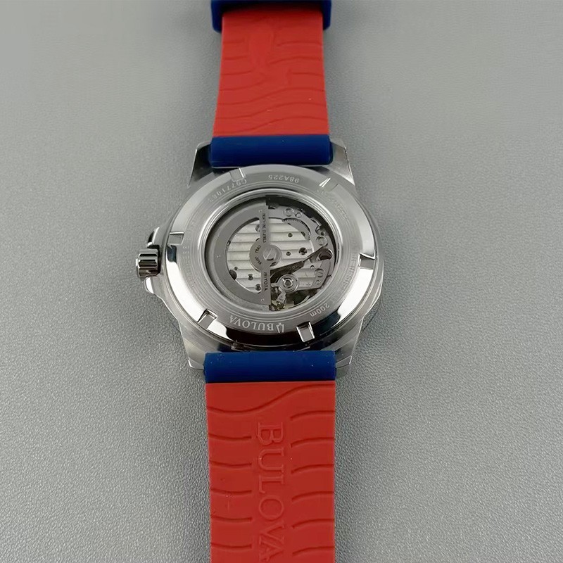Bulova Marine Star 98A225 Automatic White Dial Blue Rubber Strap Men’s Watch