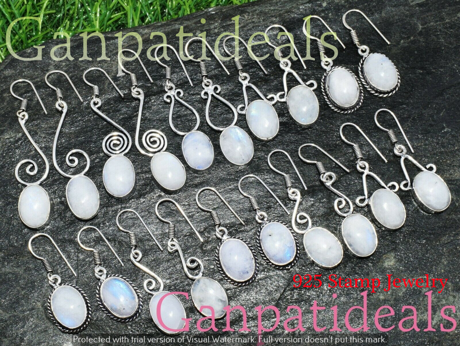 Rainbow Moonstone Gemstone Earring 925 Silver Plated Mix Shape Wholesale Jewelry