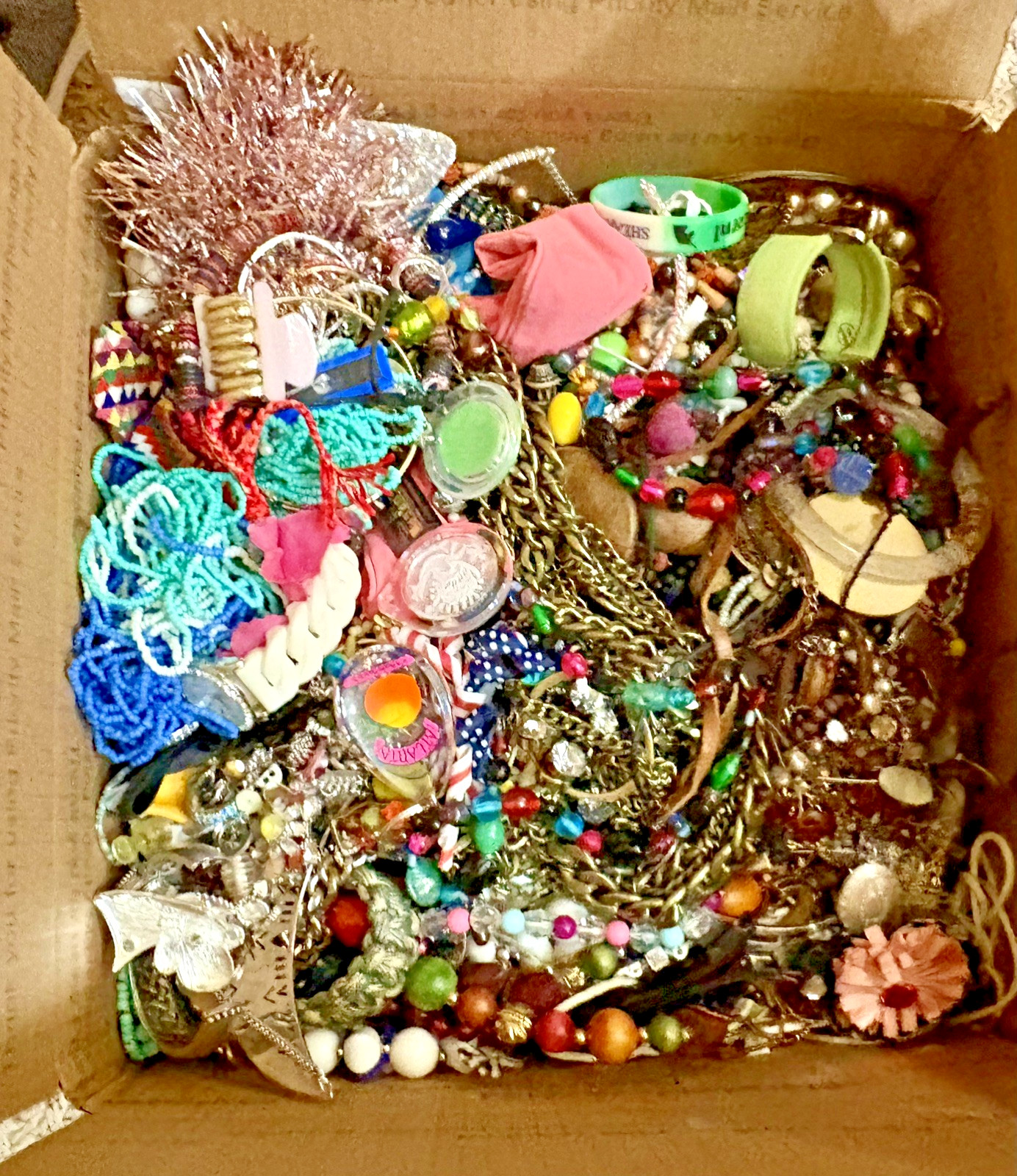 22LBS Modern Vintage Tangled Broken Wearable Craft Repurpose Junk Jewelry Lot
