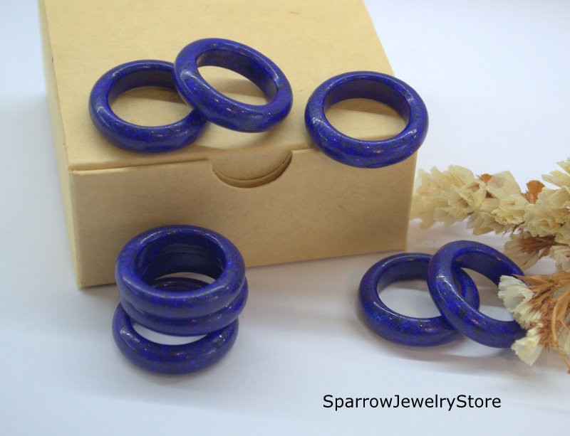 Handmade lapis lazuli ring Carved blue stone ring Minimalist jewelry Chakra ring