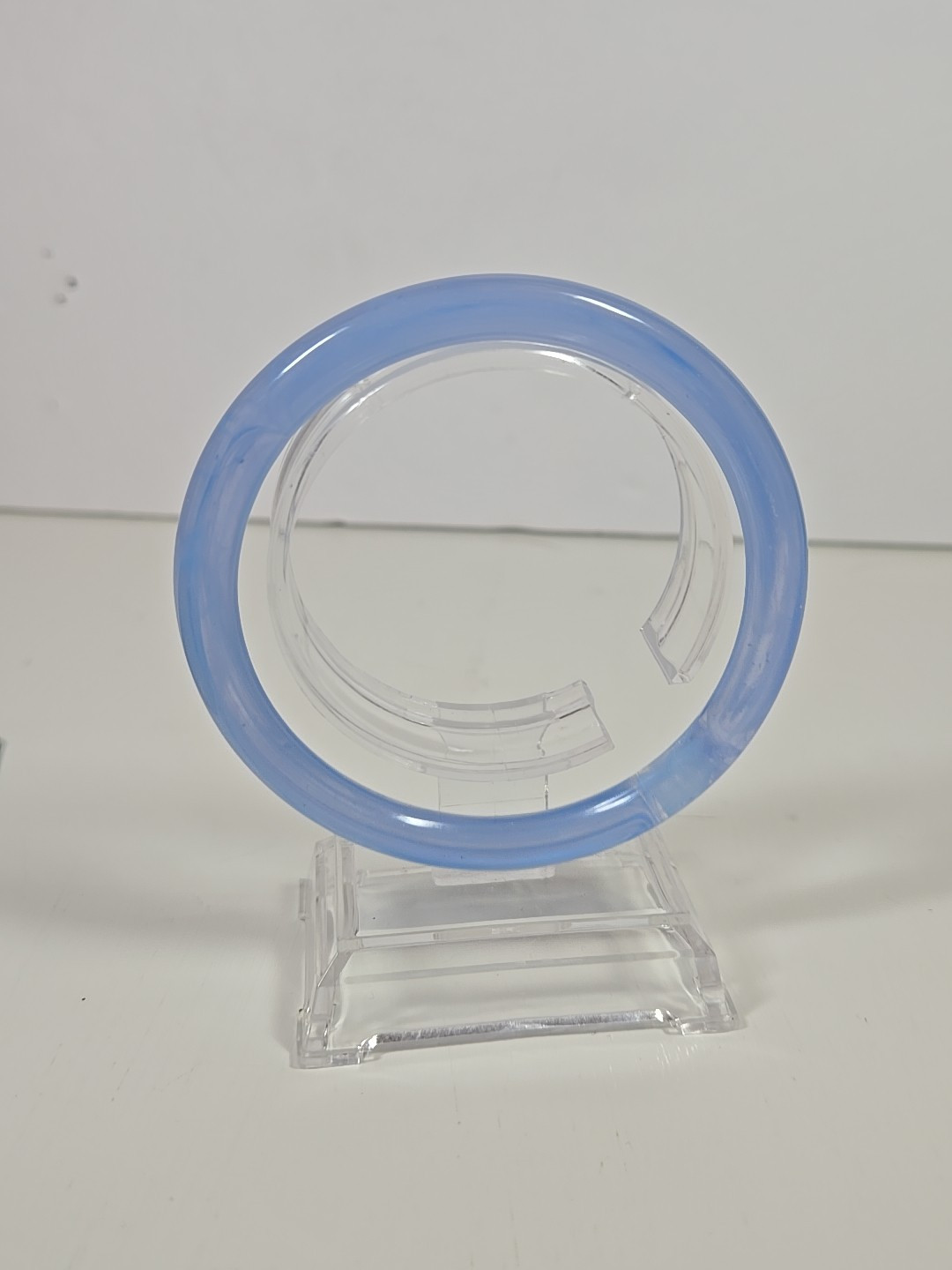 Acrylic Lucite Translucent Marbled Clear Periwinkle Blue Bangle Bracelet Lot (3)
