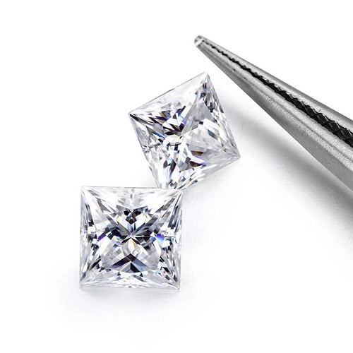 GRA Certified Loose Moissanite Princess Square Cut Stones D VVS1 All Sizes