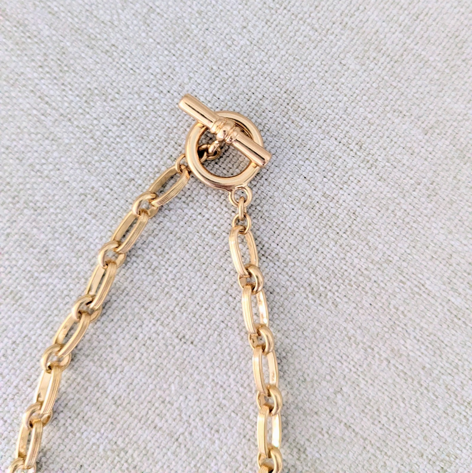 😍 BODEN Tortoise Gold Chain Link T-bar Necklace – NEW!