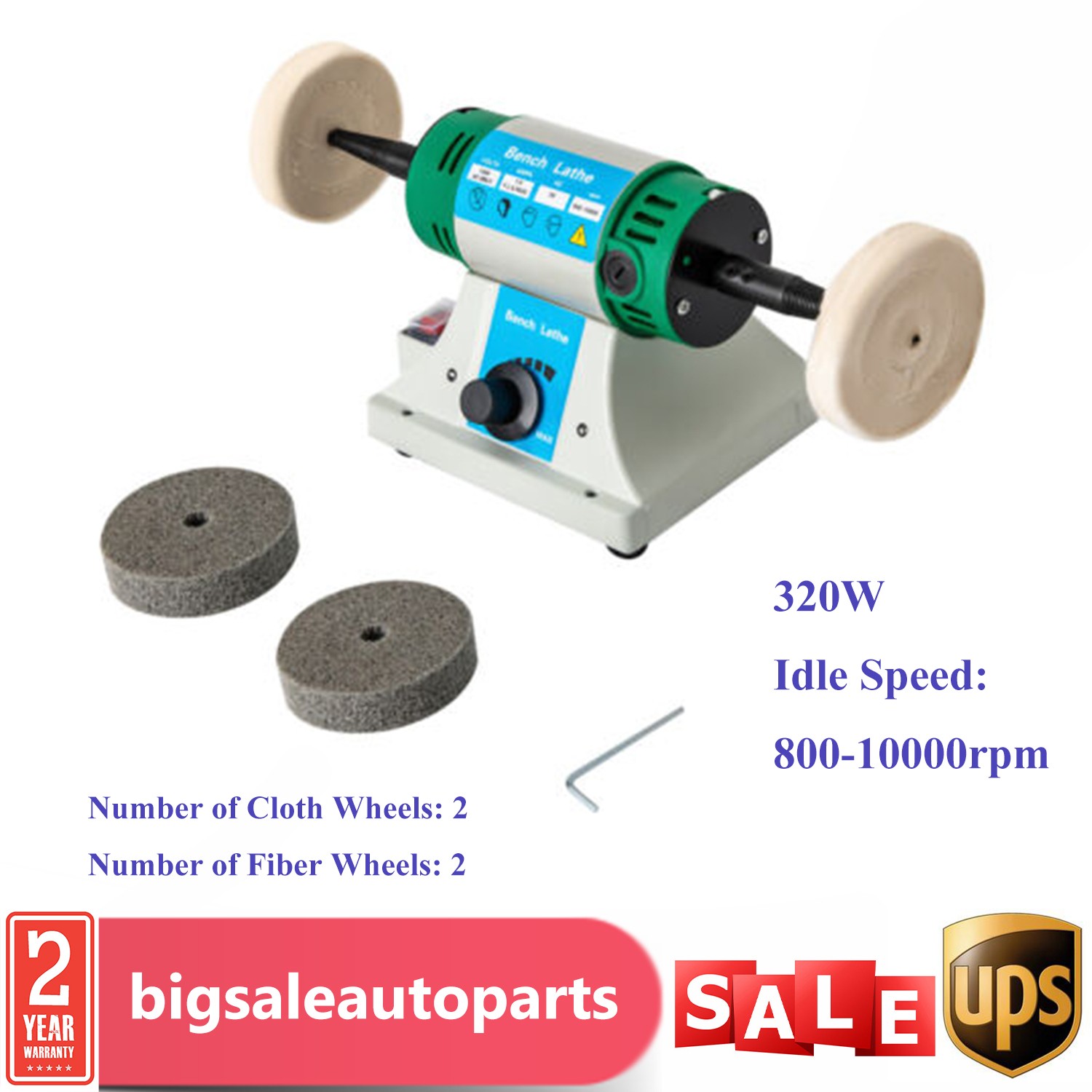 Variable Speed Bench Grinder Jewelry Polisher Polishing Machine Craft Buffing
