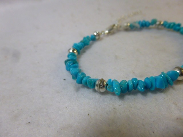 Rare Sleeping Beauty Turquoise And 925 Native American Southwestern Bracelet