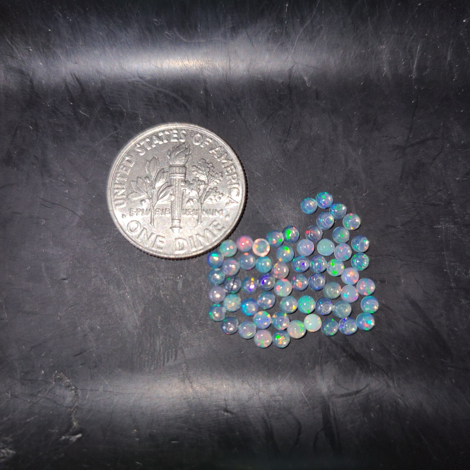 Natural Ethiopian Opal 2mm Flat Back Round Cabochon Loose Gemstone(s)