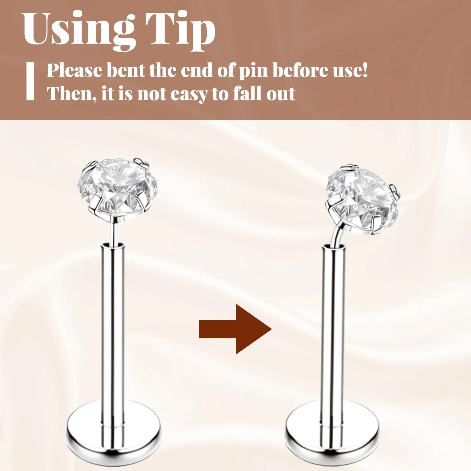 jagosen Flat Back Stud Earrings Cartilage Small, Sliver-20G(0.8mm)