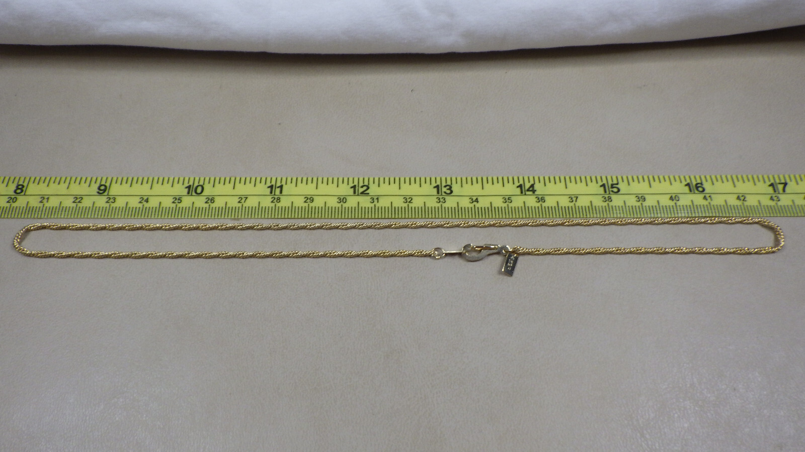 Vintage 14K GP Gold Plated Curb Chain Necklace 19″ Tagged Stamped