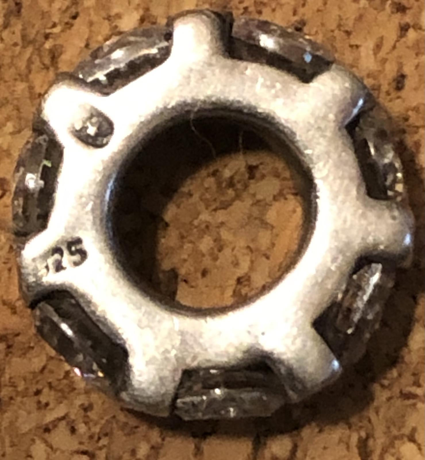 Silver Reflections Sterling Silver Clear Channel Set Crystal Bead