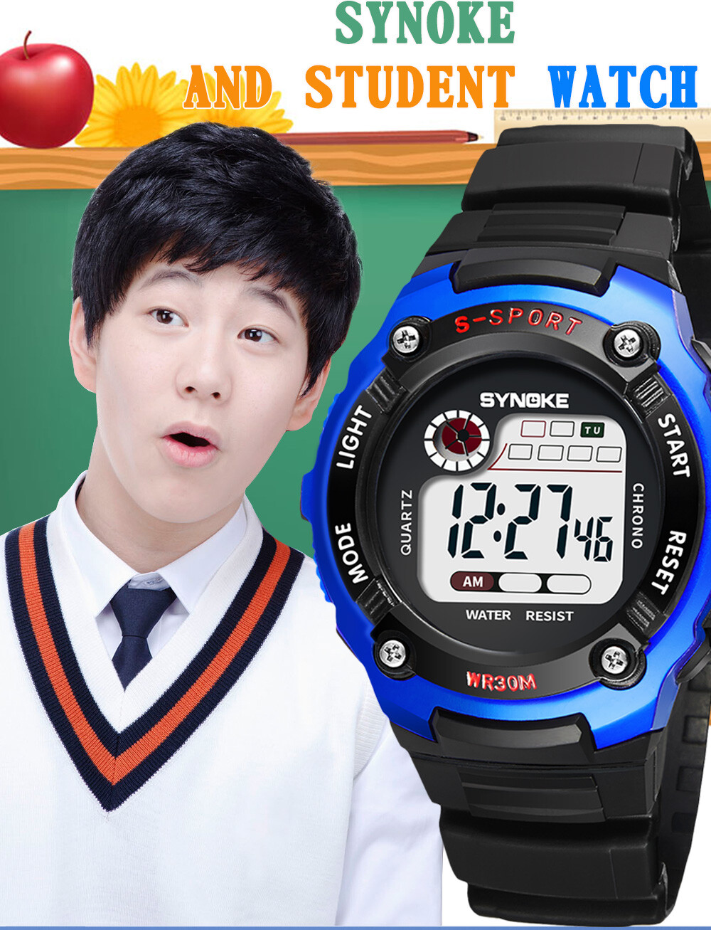 Kids Digital Electronic Watch Waterproof Children Boys Girls Sports LED Watches