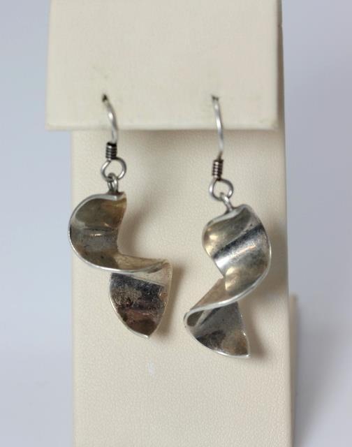Two Pair Vintage Sterling Silver Earrings the Spirals are Taxco TC-287 – 2342