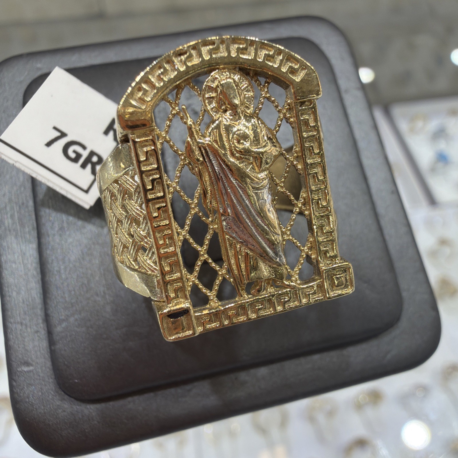 14 K Solid Yellow Gold San Judas Ring Sizable