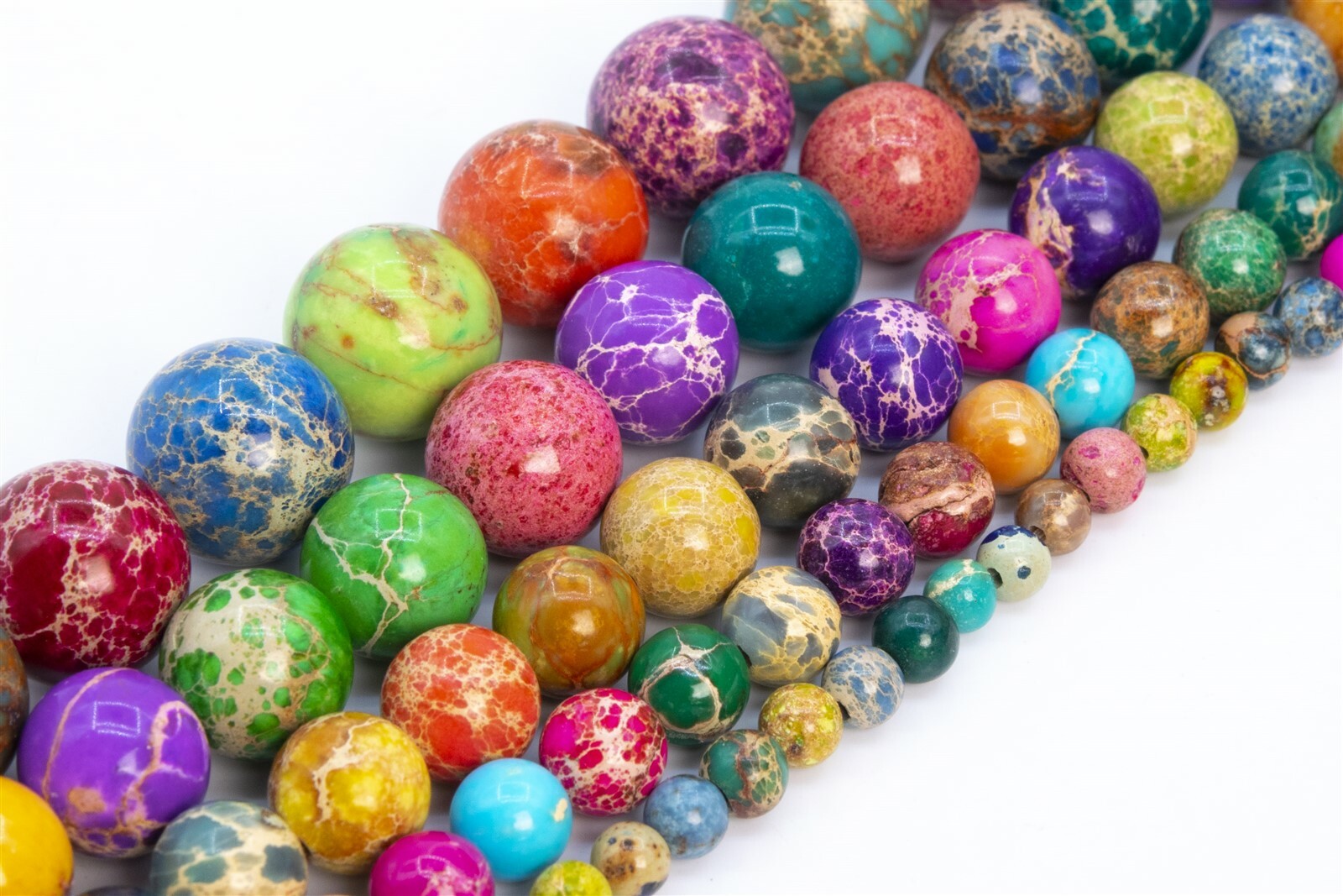 Rainbow Sea Sediment Imperial Jasper Grade AAA Round Loose Beads 4/6/8/10/12MM