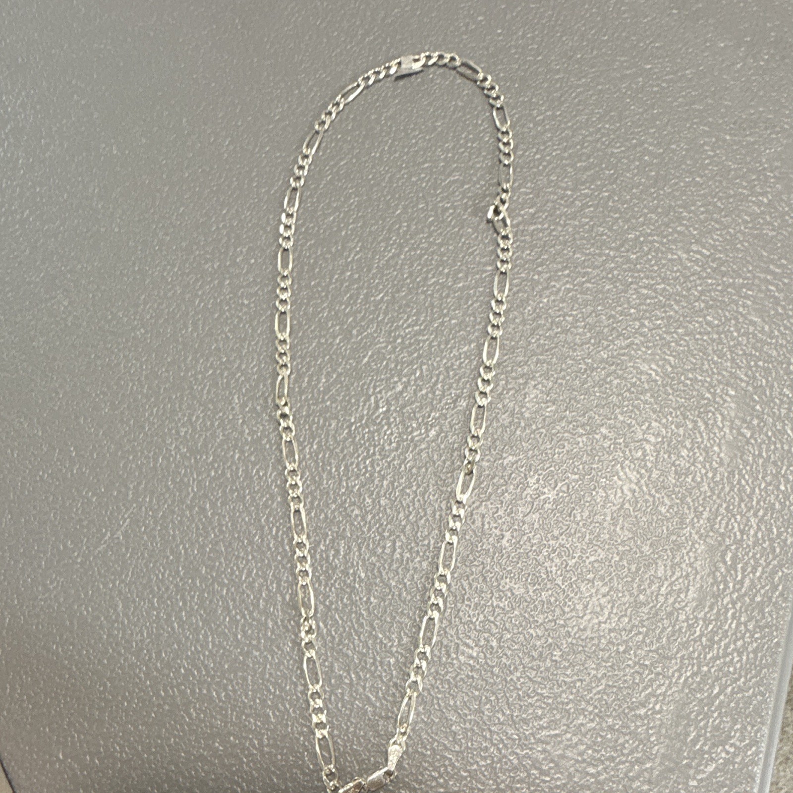 Silver .925 Figaro Chain Necklace, Chain Style, Lobster Closure, No Stones