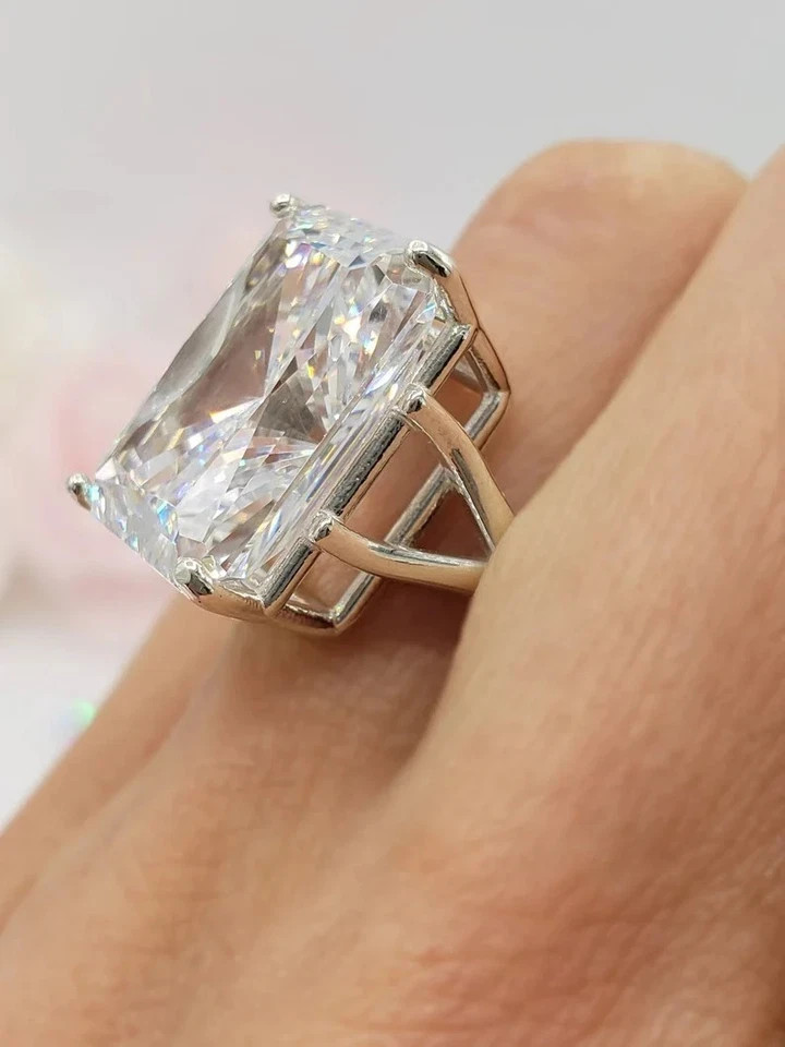 9.5Ct Radiant Cut Lab-Created Diamond Engagement Wedding Ring 14K White Gold FN
