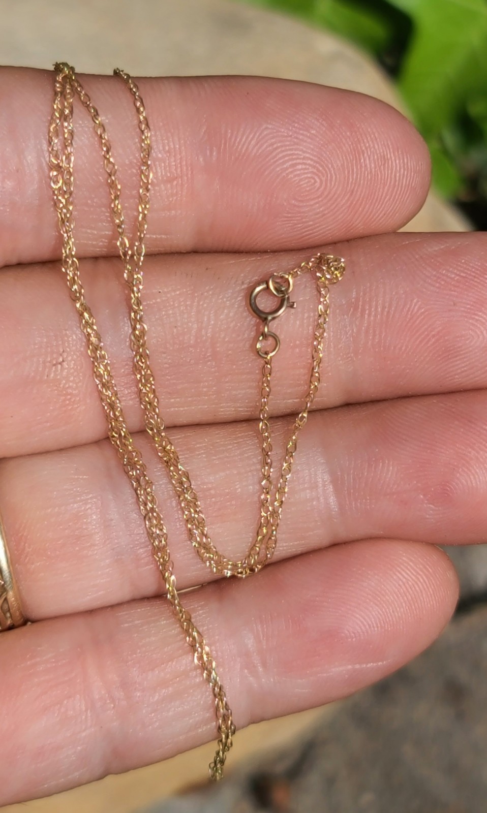10k Solid Yellow Gold Dainty Cable Chain Necklace 18″ Length x 1mm Width