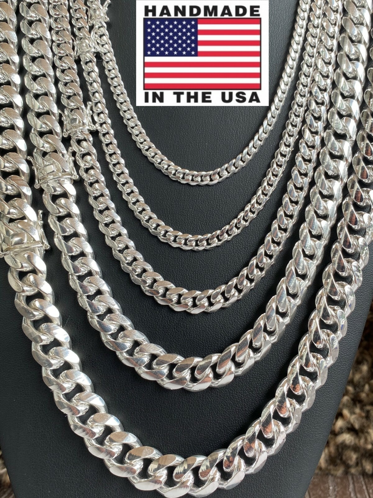 Real Solid 925 Sterling Silver Miami Cuban Chain Or Bracelet 5-14mm Box Clasp