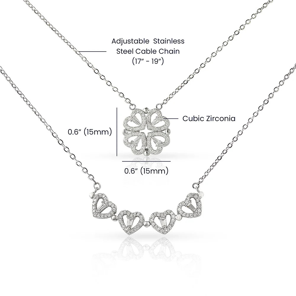 Soulmate Heart Clover Convertible Necklace