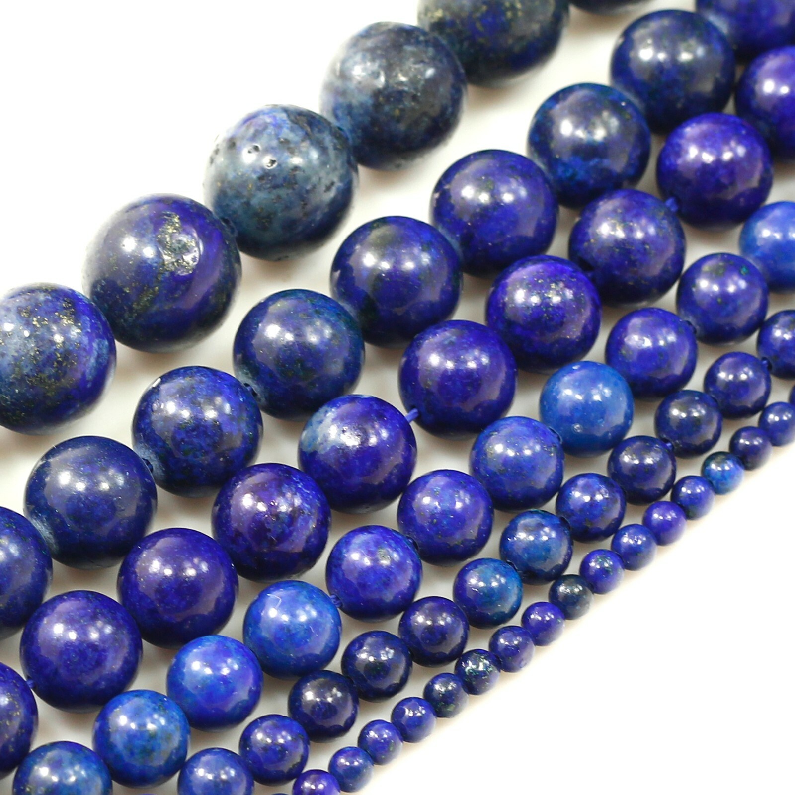 Gemstone Blue Lapis Lazuli Round Loose Beads 15″ strand 3 4 6mm 8mm 10mm 12 14