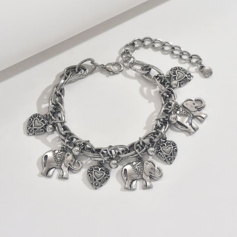 Elegant 925 Plating Silver Beach Sandal Heart Anklet Foot Bracelet Vintage Women