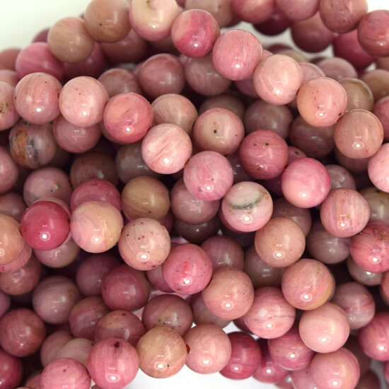 Natural Pink Rhodonite Round Beads Gemstone 15″ Strand 4mm 6mm 8mm 10mm 12mm