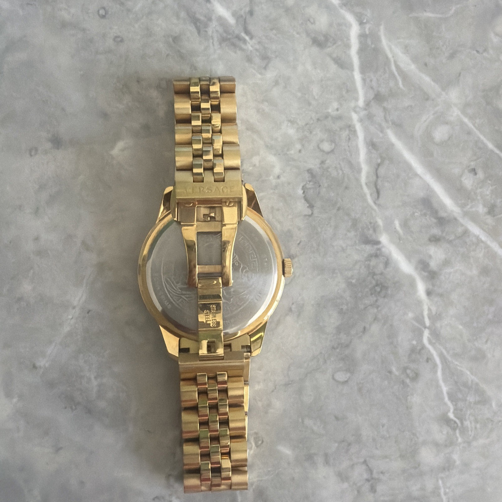 Versace VEVC01121 Greca Signature Lady black gold Steel Women’s Watch NEW