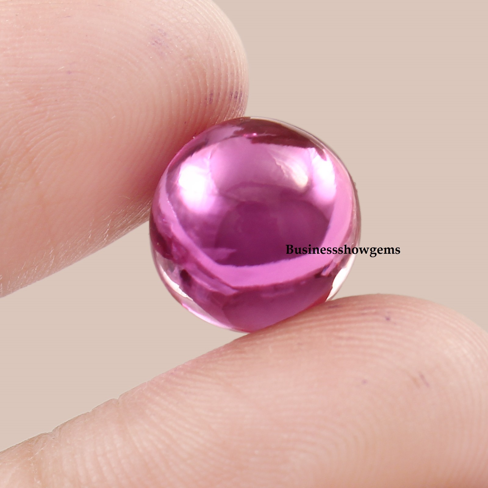 AAA Lab Created Synthetic Pink Sapphire Round Ball Gemstone-(5mm-12mm)-1pcs