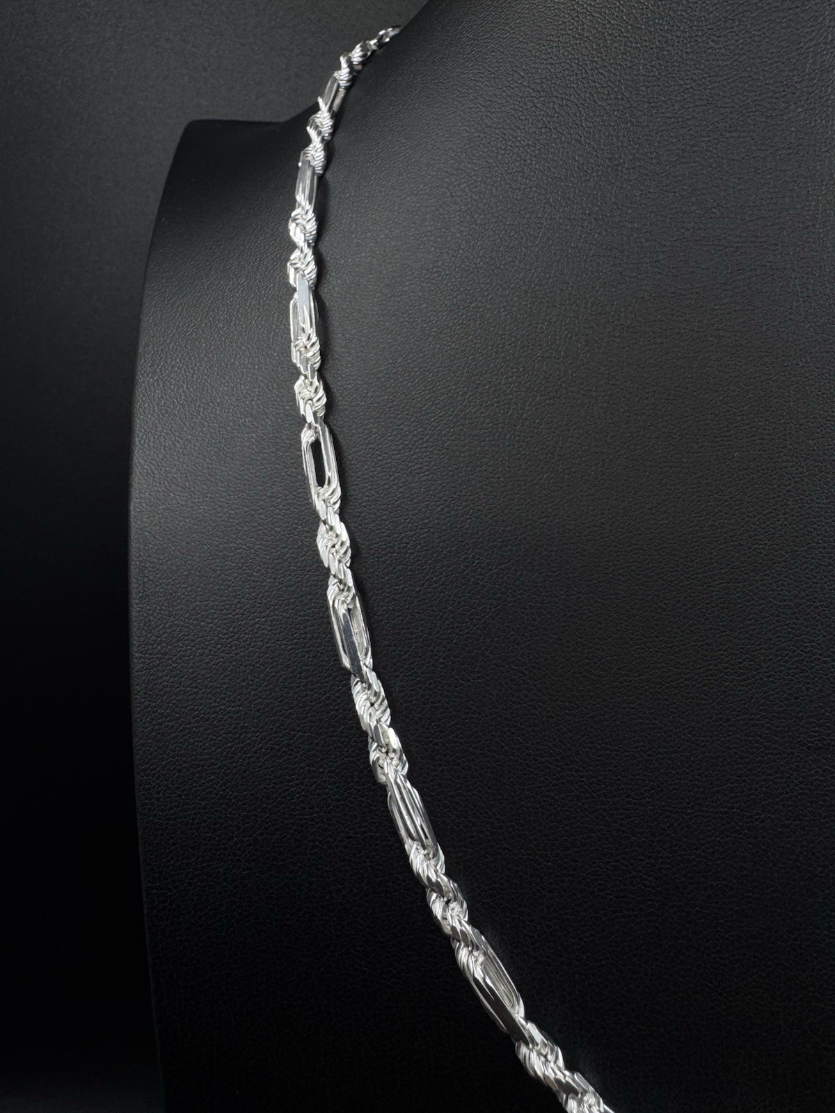 Milano Figarope Chain Real Solid 925 Sterling Silver Necklace 4.5mm 24inch