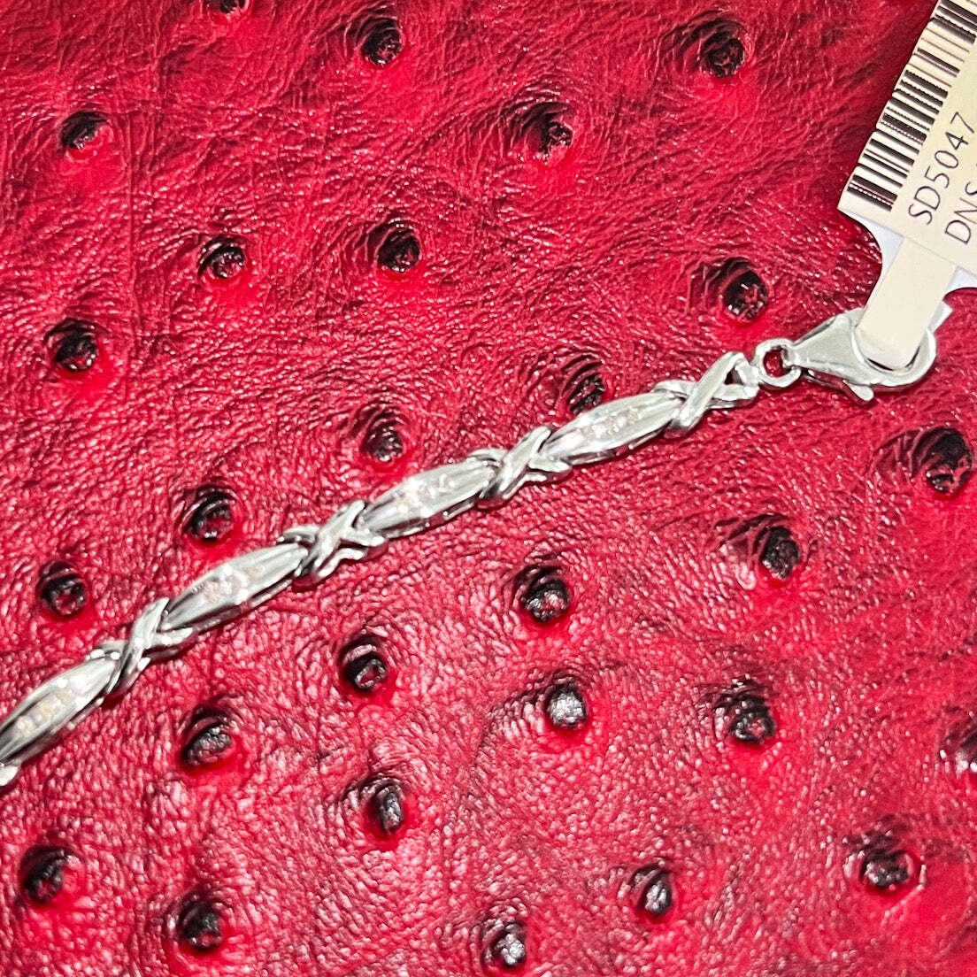 925 Silver 0.25 Carat Womens Real Diamond Braid Bracelet