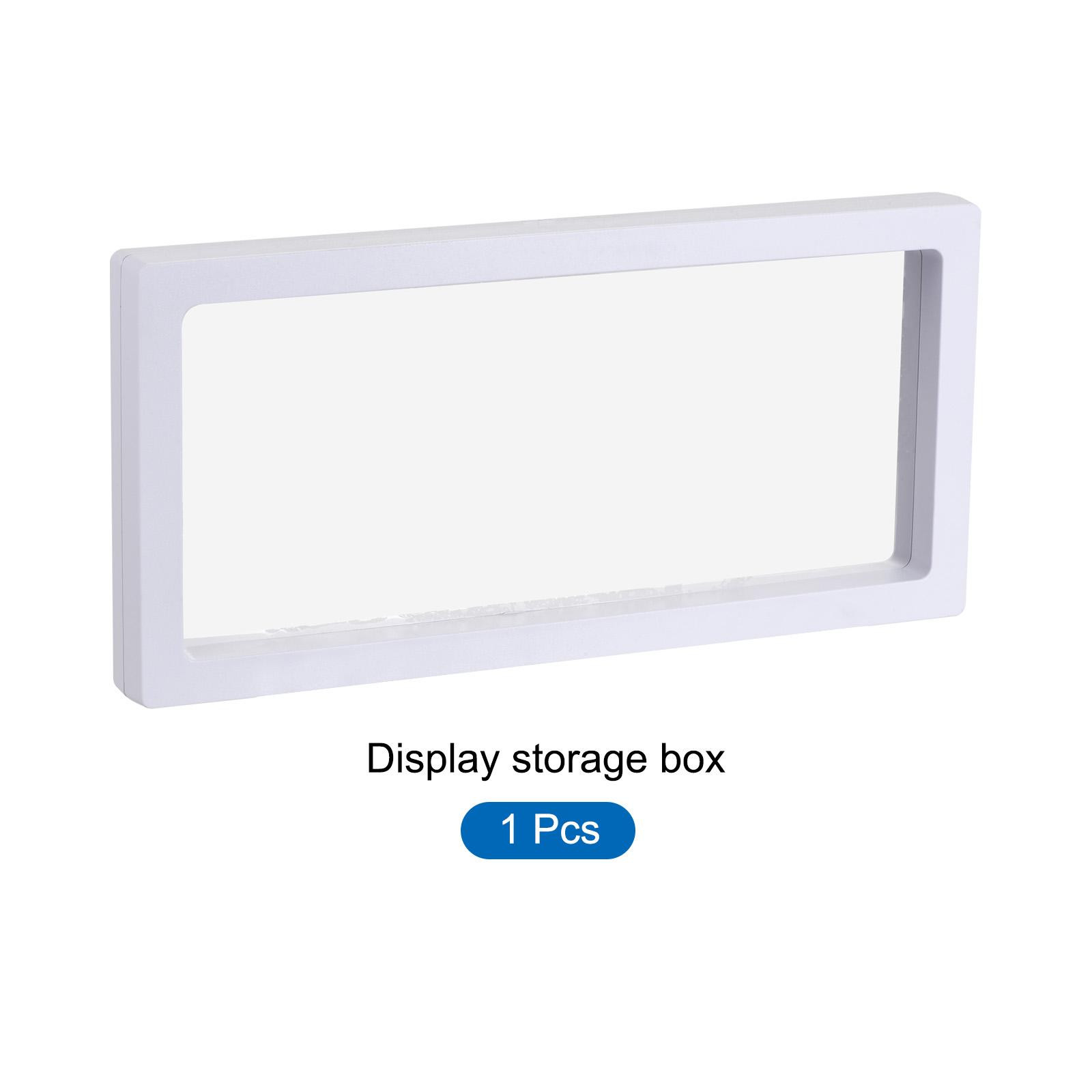 Floating Thin Film Display Box, ABS Frame Case 23cm x 11cm x 2cm White Pack of 1