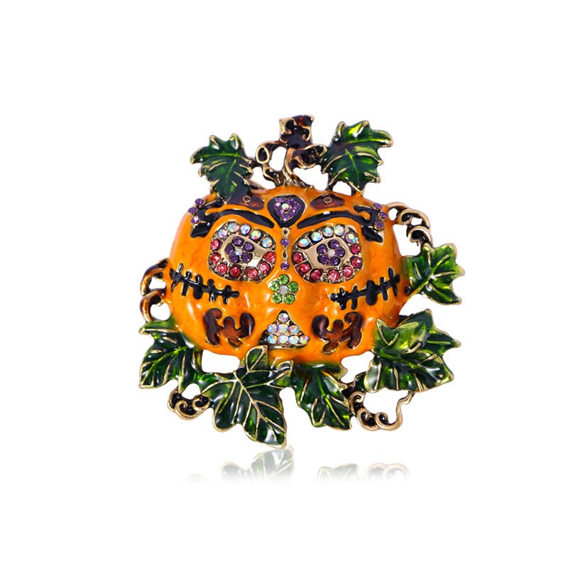 Fashion Halloween Pumpkin Brooches Pins For Women Men Enamel Badges Corsage