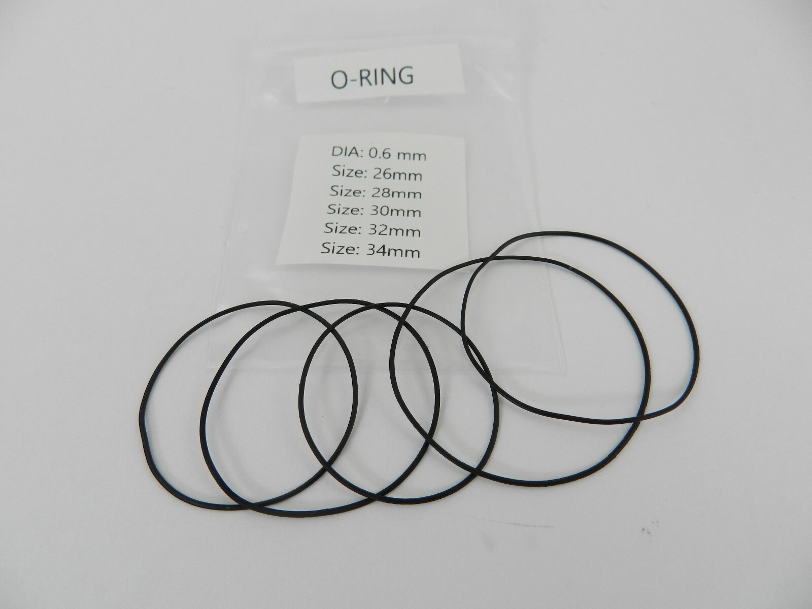 RUIHUA Rubber Watch Case Back O Ring Round Gasket 26mm-34mm Thick 0.6mm
