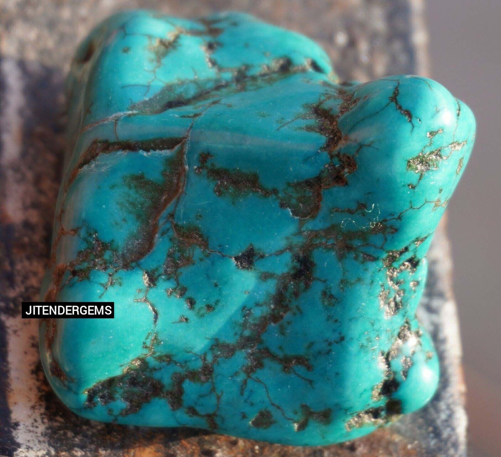 AAA+ Natural Kingman 255 Ct+ Turquoise Tumble Rough Arizona Loose Gemstone