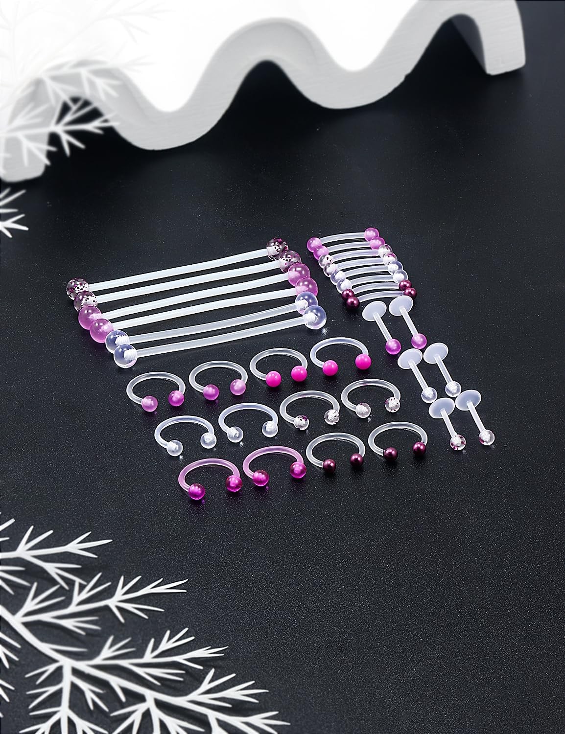 Bioflex Piercing Retainers for Surgery Work Sports, 32 Pcs
