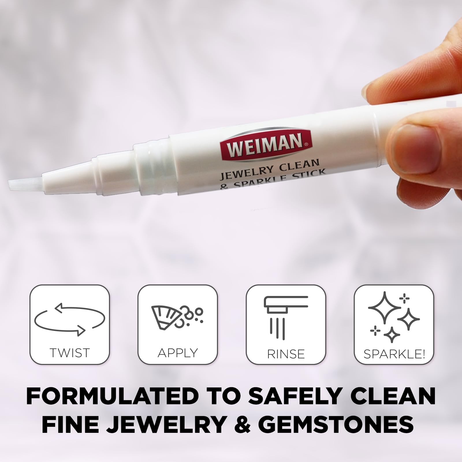 Jewelry Cleaner Kit 3PC Set – Liquid, Cleaning Stick & Polishing Cloth for Diamo