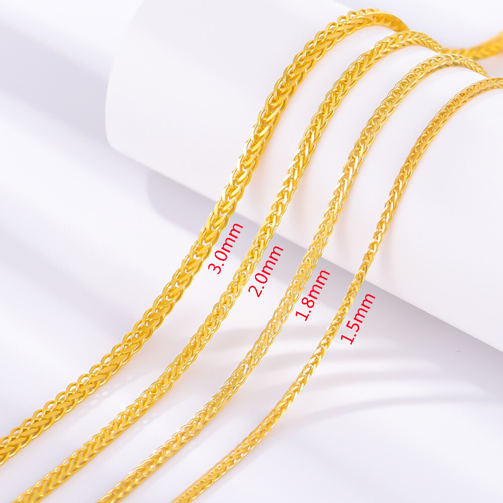 Real 925 Sterling Silver 1.5mm 1.8mm 2mm 3mm Wheat Link Chain Necklace ALL SIZE