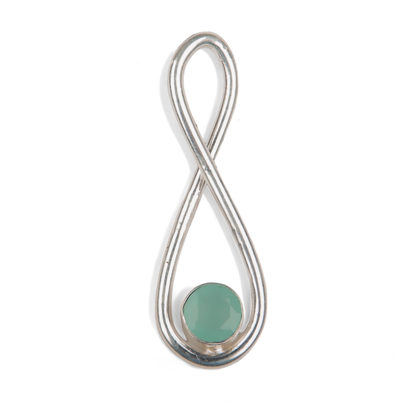Aqua Chalcedony Gemstone Jewelry 925 Silver Handmade Pendant 1.66″ For Women