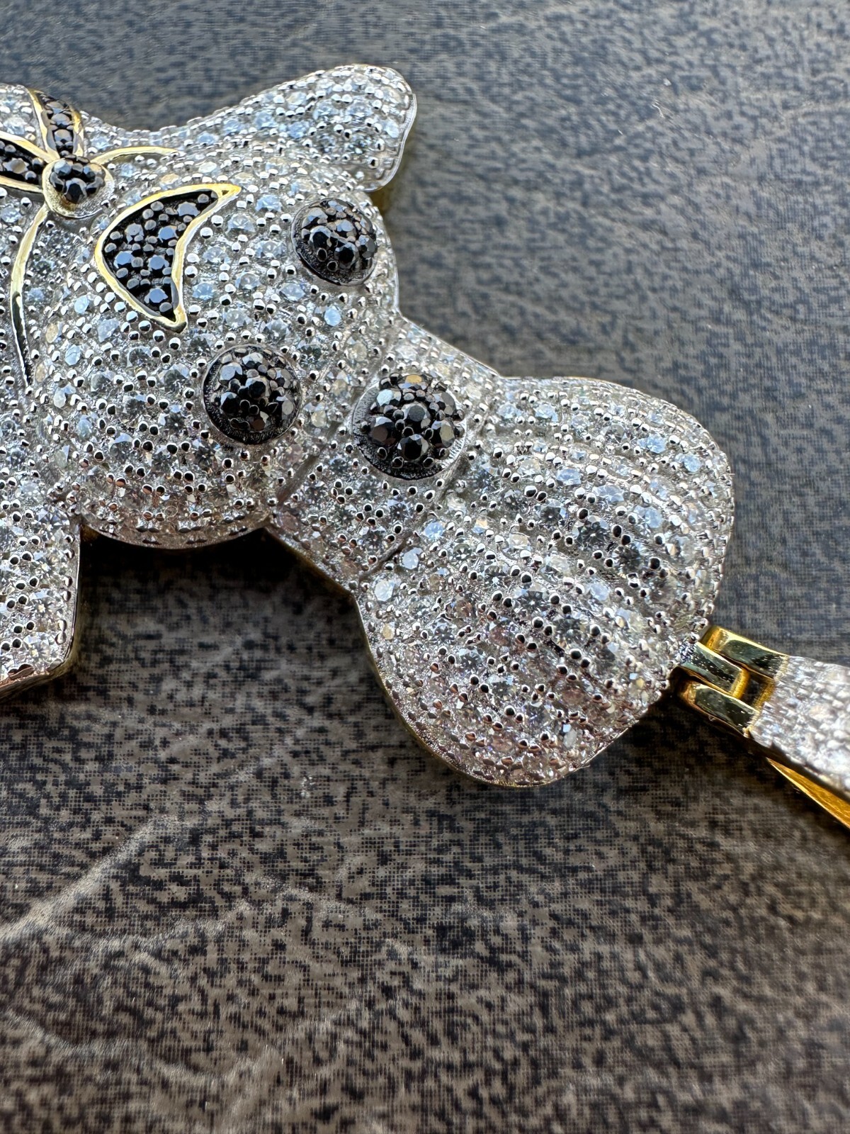 MOISSANITE Real 925 Silver / Gold Pillsbury Doughboy Money Necklace Pendant Iced