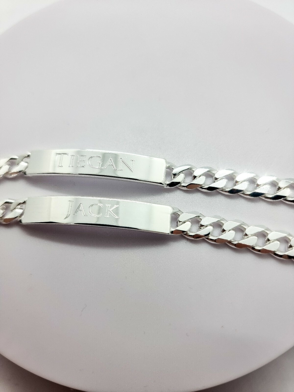 STERLING SILVER CURB ID BRACELETS FREE ENGRAVING IDENTITY LADIES GENTS BABY BOX