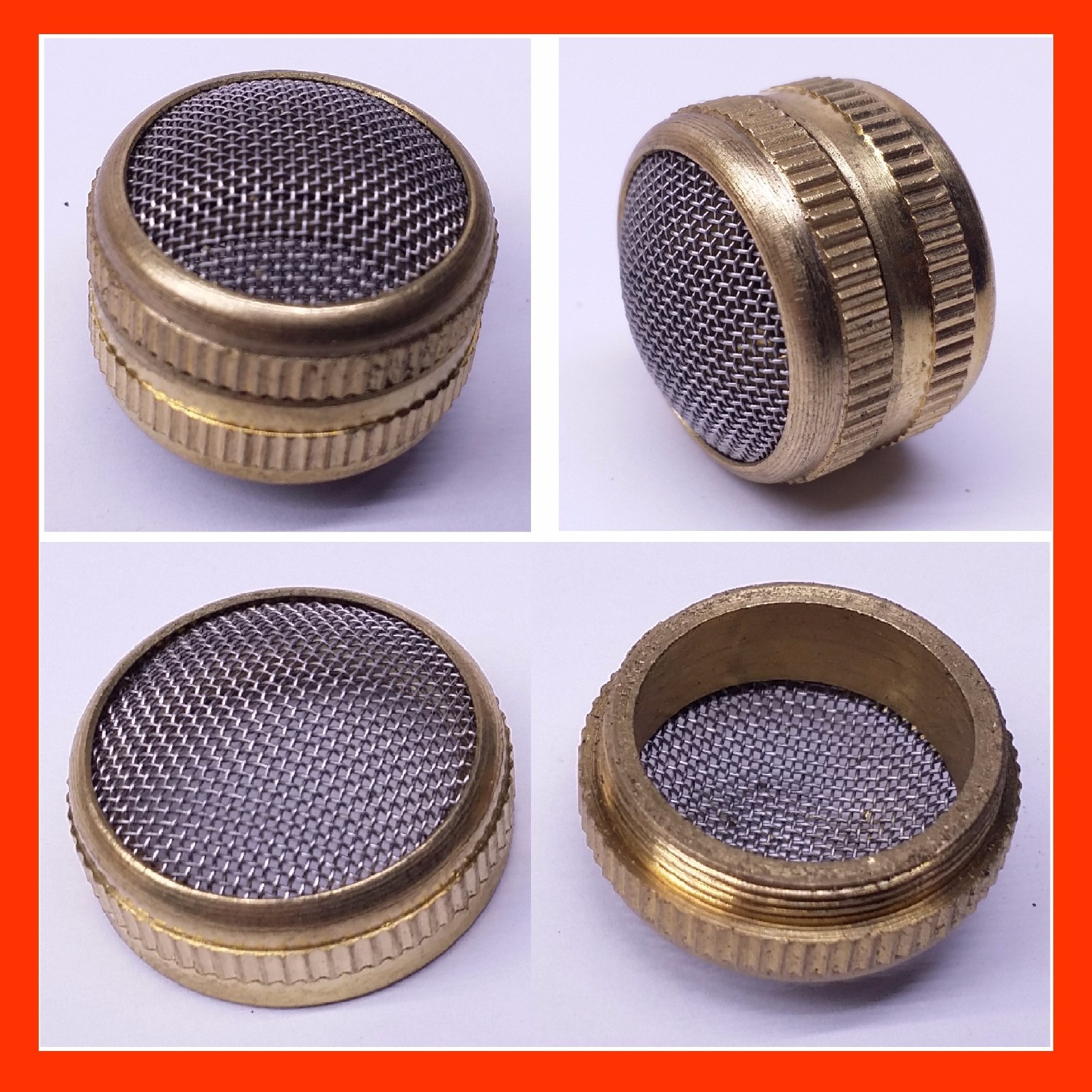 Ultrasonic Cleaner Basket Mini Small Parts Diamonds Holder Brass w Steel Mesh