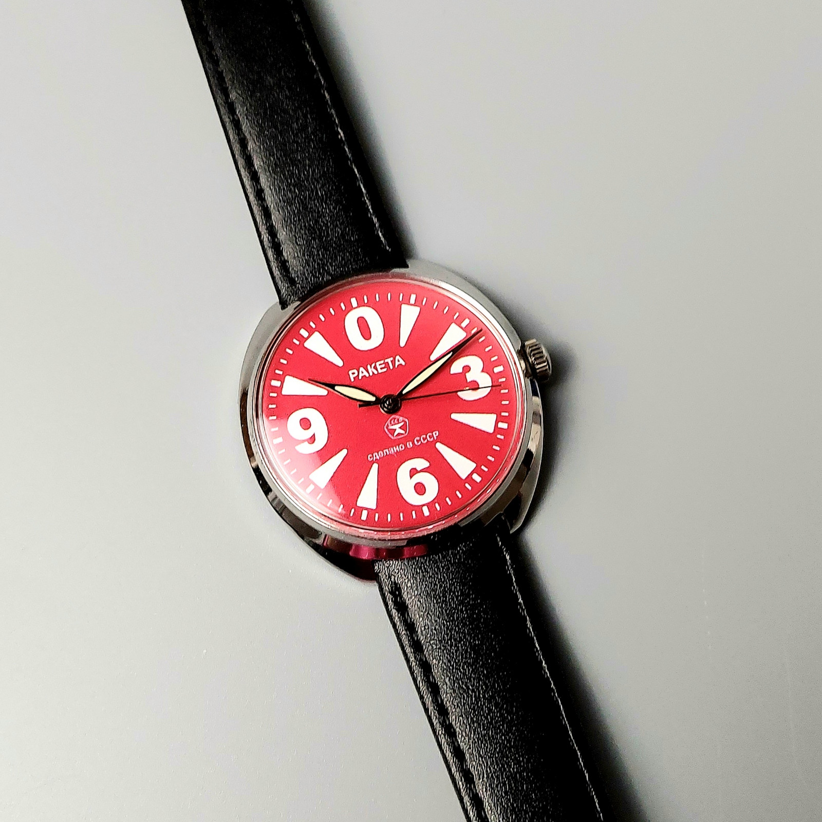 Soviet Wristwatch RAKETA BIG ZERO Vintage Men’s Watch Made in USSR Serviced