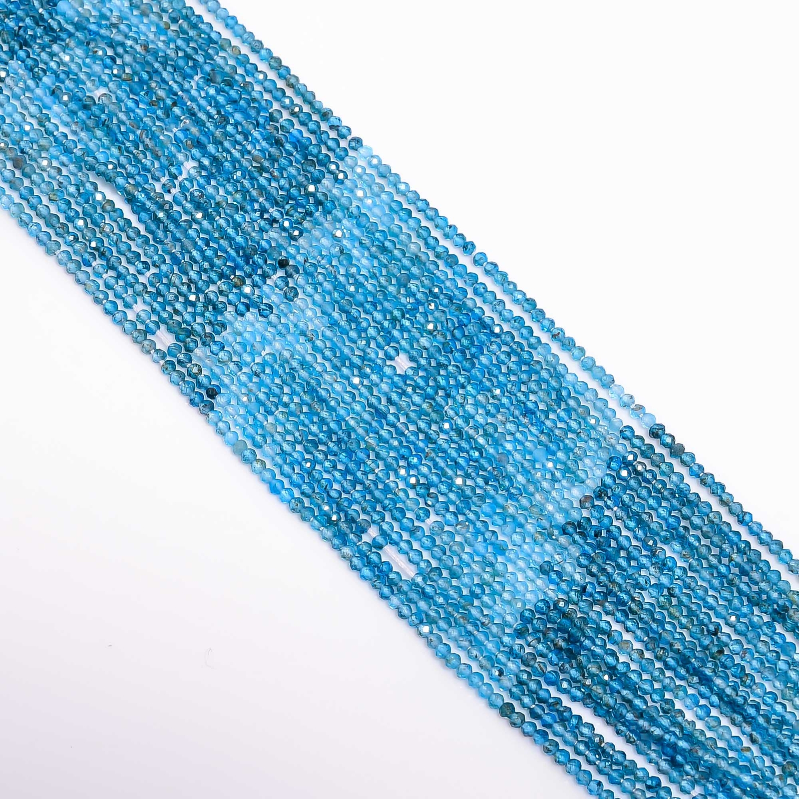 Natural Blue Neon Apatite Shaded Gemstone Round Beads 2.5mm Strand 13″ EB116
