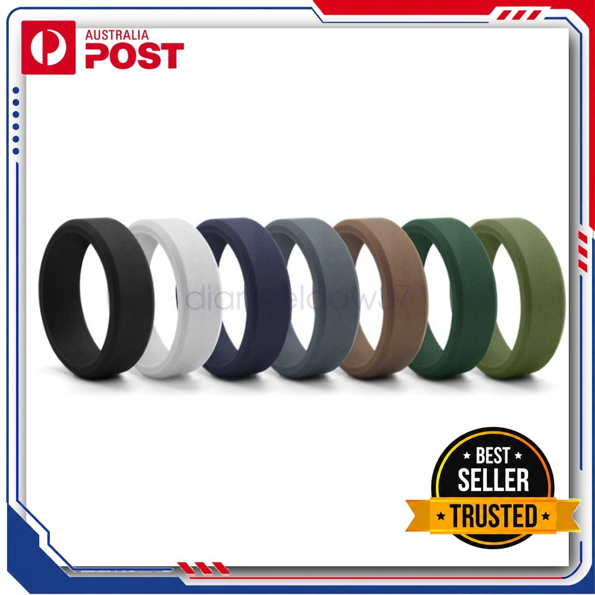 7pcs Flexible Silicone Rubber Wedding Rings Comfortable Sport Bands