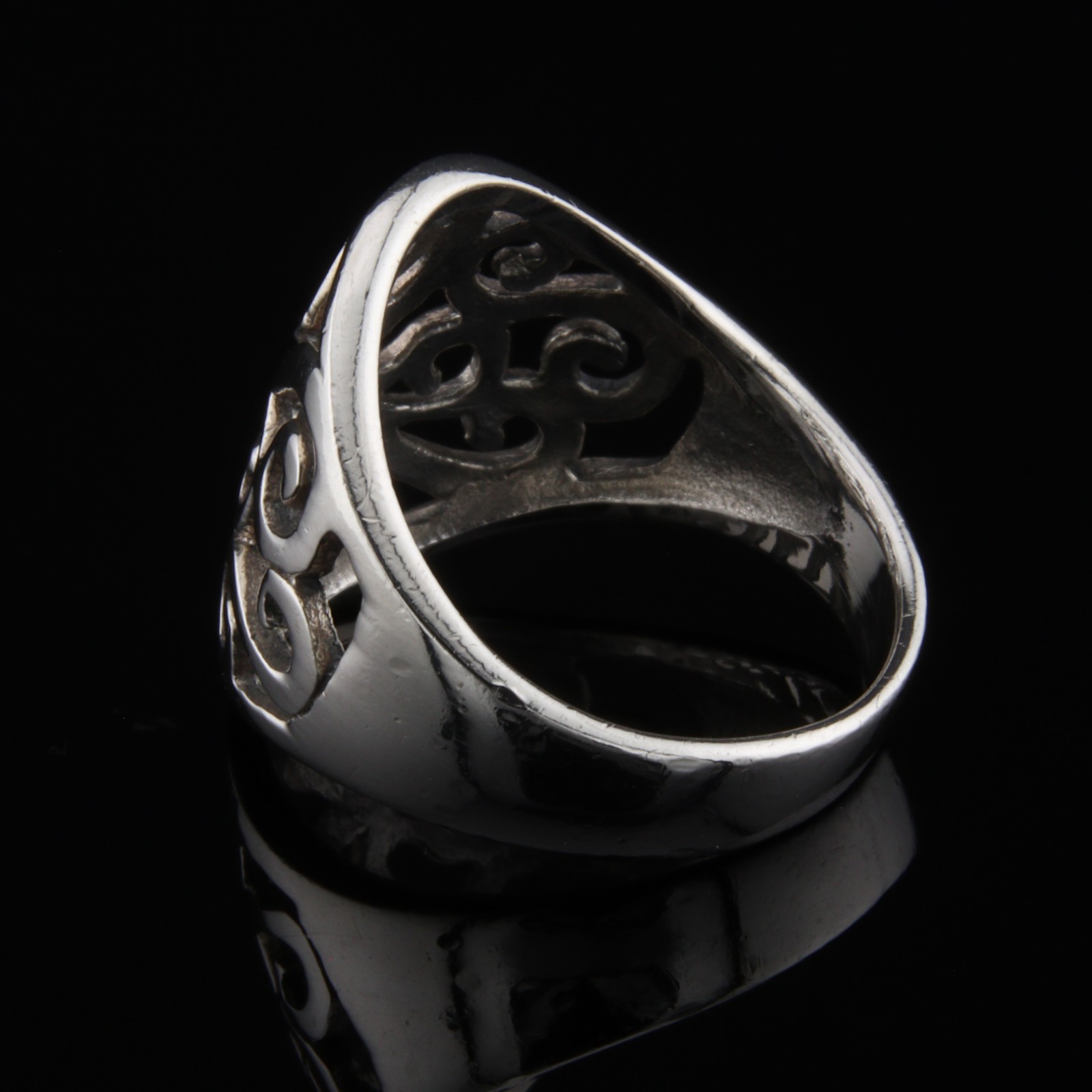 Sterling Silver Scroll Statement Ring Size 6.5