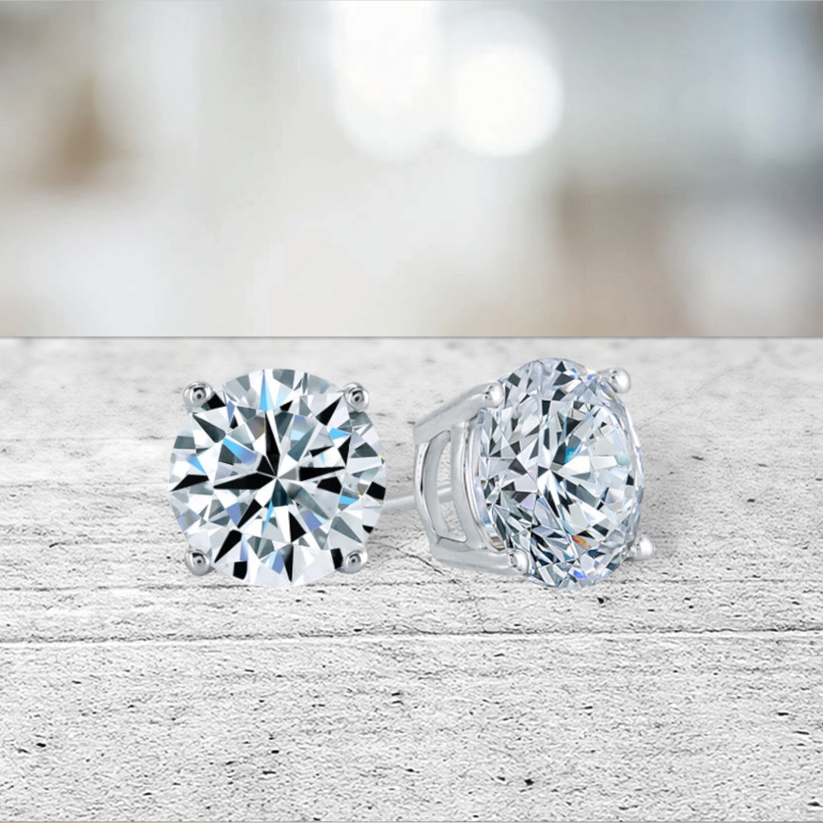 .50 ct. Sparkling Lab-Created Diamond Studs in 14k White Gold w/butterfly backs