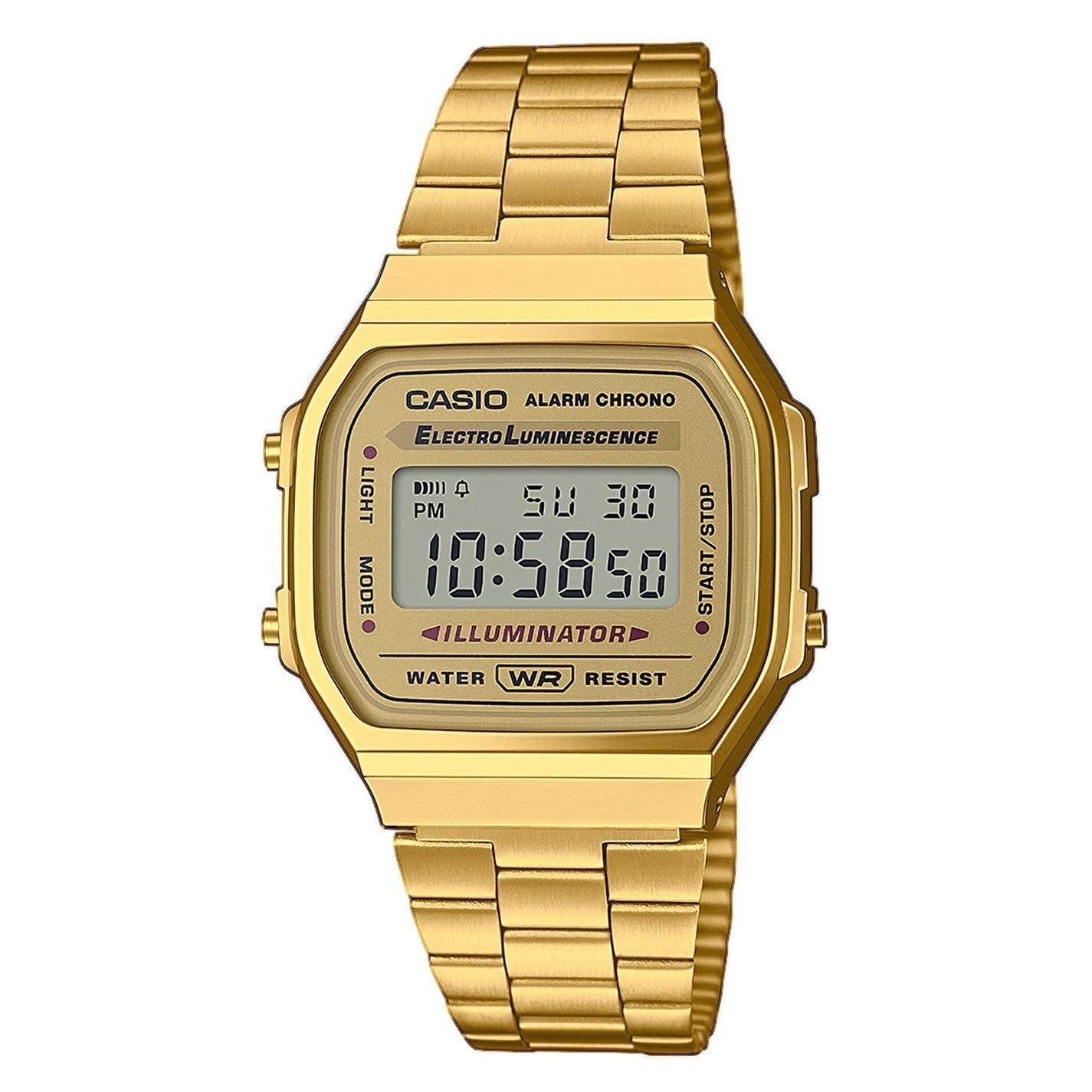 Casio Unisex Vintage Gold Digital Stainless Steel Watch – A168WG-9EF NEW