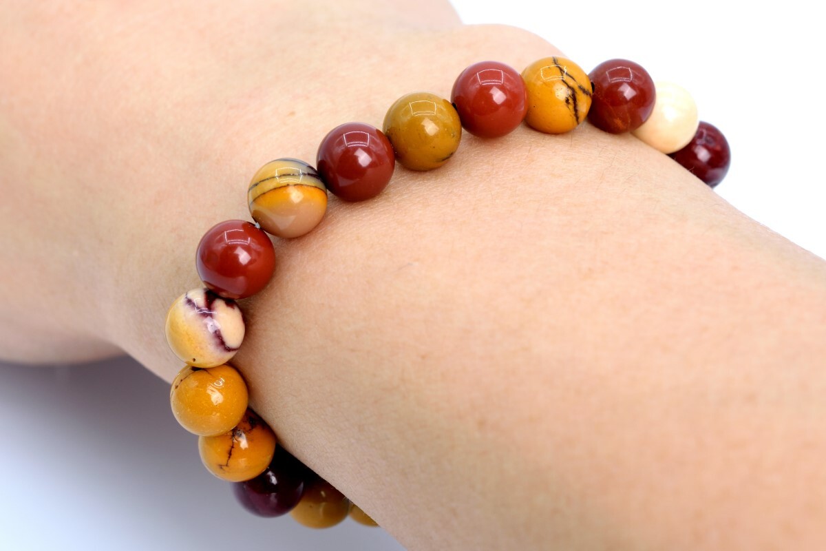 8MM Mookaite Bracelet Grade AAA Genuine Natural Round Gemstone Beads 7″