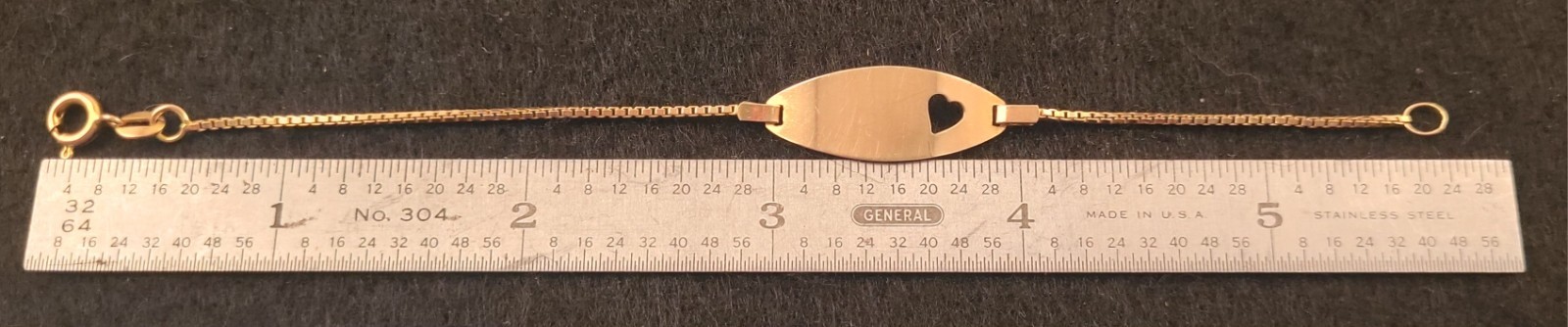 Vintage 14k Italy Solid Yellow Gold ☆Childs ID Bracelet ☆5.75″ ☆Excellent