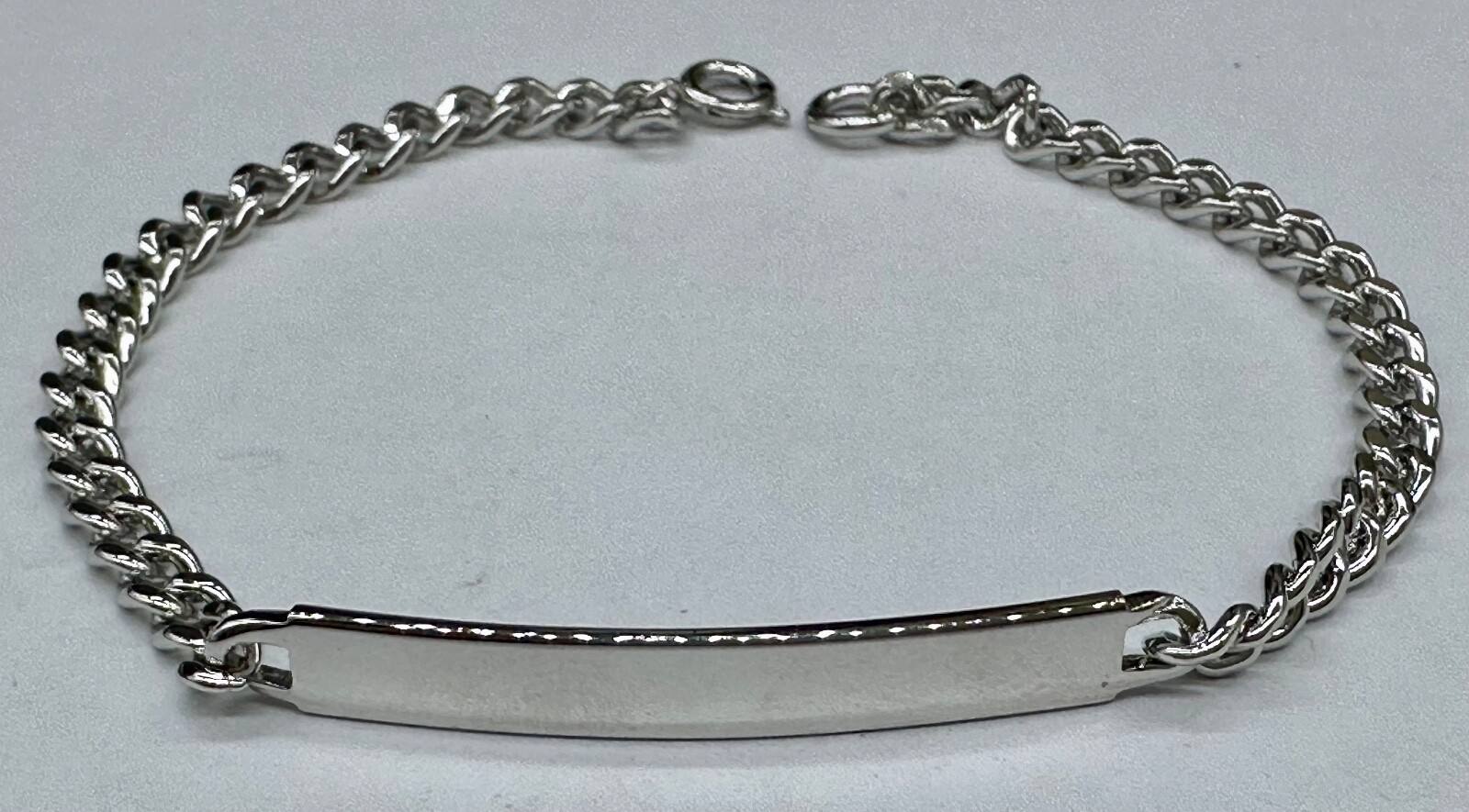 ESTATE ID IDENTIFICATION STERLING SILVER CHAIN BRACELET MEN WOMEN UNISEX SIGNED