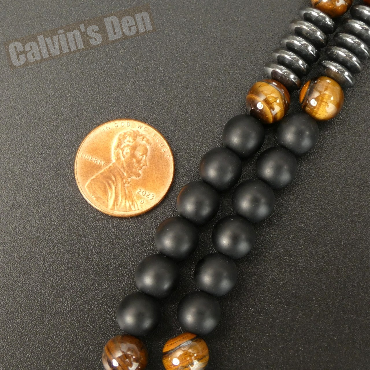 Black Obsidian Tiger Eye Black Alloy Cross Pendant Necklace Men Women Gift